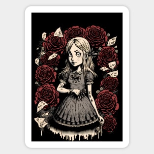 Alice in Wonderland: Dark Gothic Punk E-Girl Style Sticker